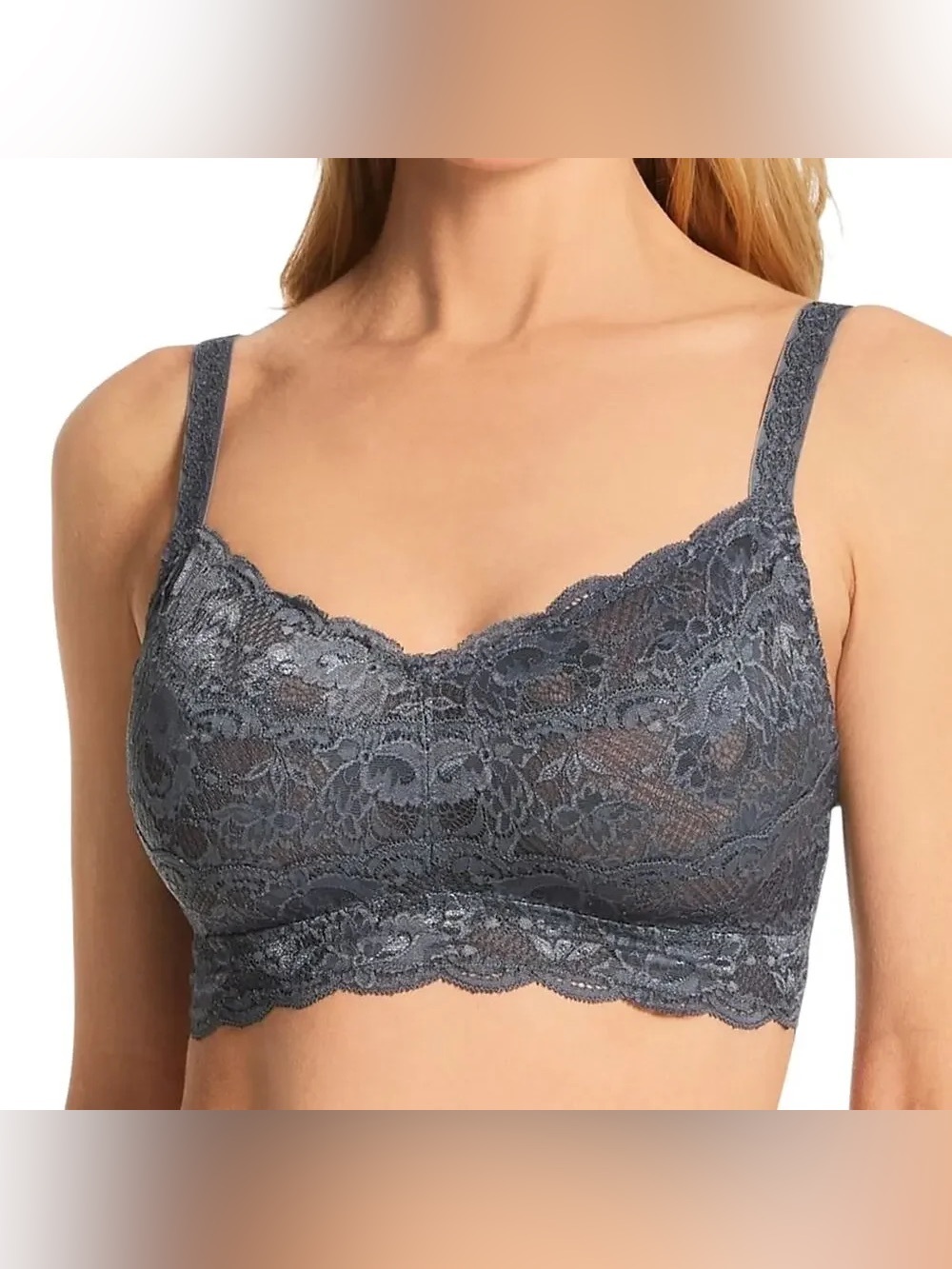 Cosabella Never Say Never Curvy Sweetie Lace Bralette Gray Size XS NWT